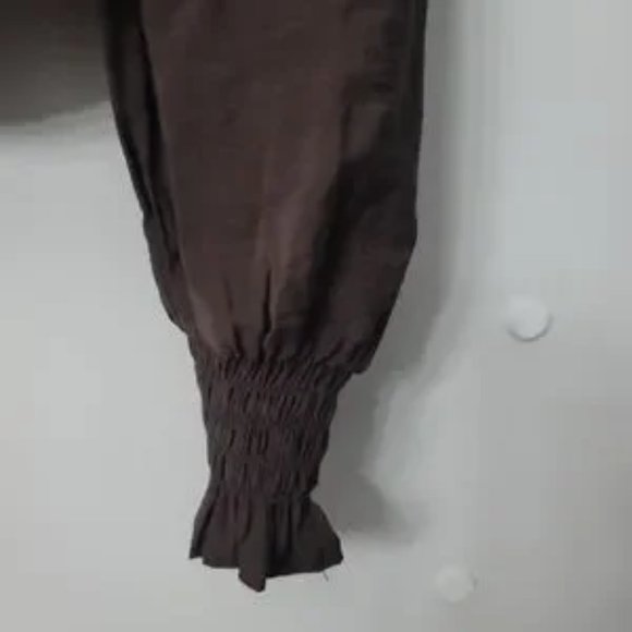 Gianni Bini Mila Drapey Viscose Square Neck Long Sleeve Woven Blouse Size xs - Picture 4 of 6